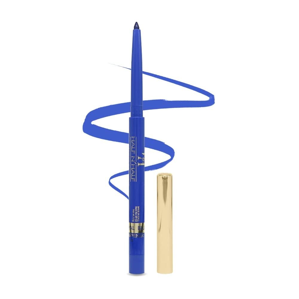 Half N Half One Stroke Defining Auto Eyeliner Kohl Kajal, Smudge & Waterproof, 18hour Long Lasting, Royal Blue (0.3g)-image-47