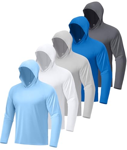 Image of Hoodies for Men UPF 50+ Sun Protection Fishing Shirts Long Sleeve Lightweight Rash Guard Shirt UV SPF Sweatshirt