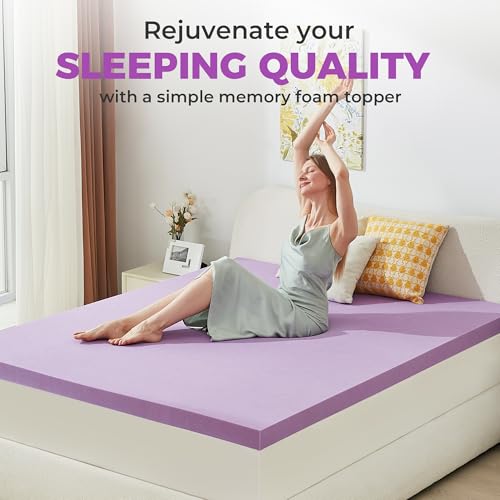 Image of BDEUS 1.5 Inch Gel Memory Foam Mattress Topper Ventilated Soft Pressure Relieve Mattress Pad, Breathable Bed Topper, CertiPUR-US Certified, Twin Size