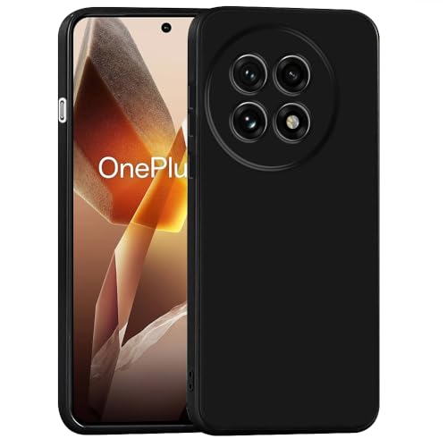 Image of amazon basics Mobile Cover for OnePlus 13R 5G | Full Camera Protection | Premium Liquid Silicon Case | Flexible Bumper Case for OnePlus 13R 5G (Black)
