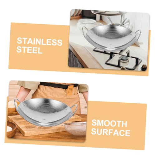 Wok de acero inoxidable con doble asa y tapa miniatura 7