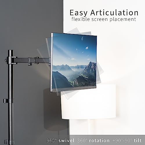 Vivo Extra Tall Single Monitor Desk Mount Stand 39 Inch Pole. Features Full Adjustability - Tilt And Articulation, Holds 13 To 32 Inch Screens Up To 22 Lbs With Vesa Mounting, Black, Stand-V011 #TOP2