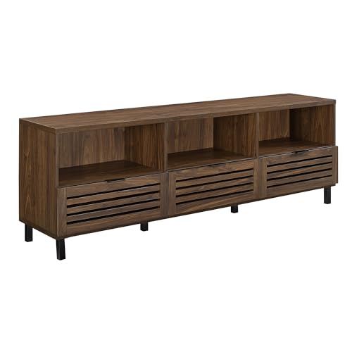 Walker Edison Modern Slatted Wood TV Stand for TV's up to 80' Universal TV Stand for Flat Screen...