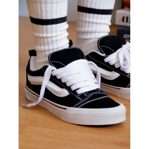 Tênis Casual Knu Unissex Cano Baixo Skate Masculino e Feminino Tradicional Preto/Branco (Preto/Branc