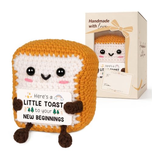 Glydein Good Luck New Beginnings Gifts for Women, Congratulations Crochet Toast Graduation New Job House Warming Gifts New Home for her, Going Away & Goodbye Gift for Coworker Friend