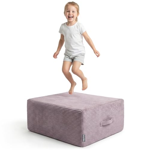 KiddyMoon Hüpfpolster Für Kinder Hüpfmatratze Kinder Trampolin Für Zuhause Turnmatte Matratze Zum Hüpfen Abnehmbarer Bezug Waschbar Violett