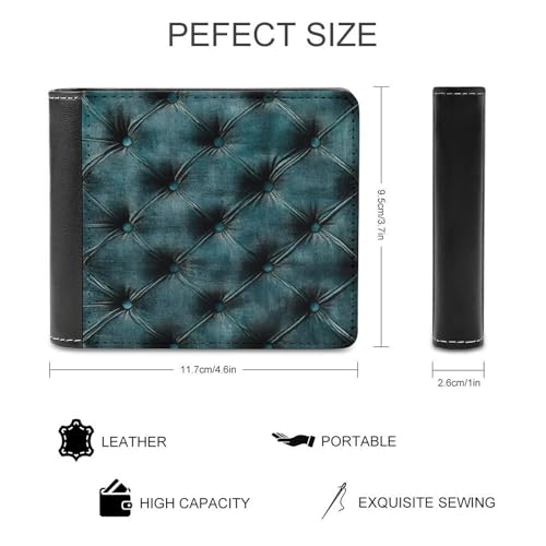 Tiled Velvet Texture Soft PU Leather Bifold Wallet, Coin Purse Credit Pass Case, Durable Card-Holder Slim Billfold for Men Woman Money Storage2
