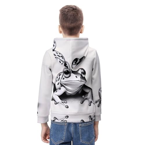 Sweat à capuche grenouille enfant idéal pour l'école et les jeux extérieurs 5-13 ans