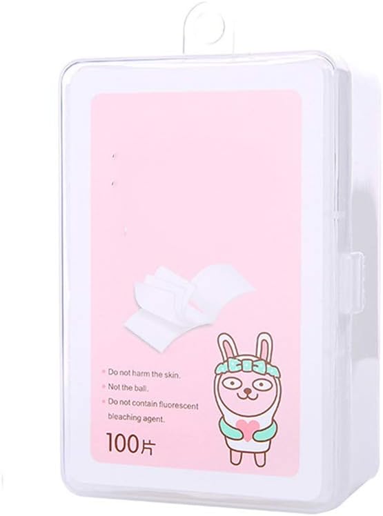 Vektenxi 100pcs Makeup Cotton Cleansing Remover Cotton Cosmetic Remover Pure Cotton Pad Square Cleaning Pads for Face Eyelash Nails Lip Durable and Useful