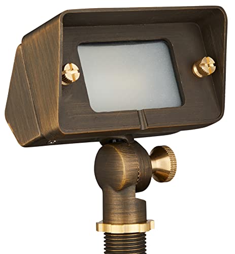 VOLT Gentle Splash Cast Brass 12V Flood Light (Bronze) for Low Voltage Landscape Lighting of Outdoor Wall, Garden or Yard