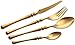 Zestawy sztućców Zestawy sztućców 4PCS, lustrzane polerowane stalowe nóż widelca łyżka mieszane setki stołowe zestawy stołowe (Color : 16pcs Gold)