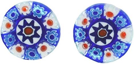 Glass Of Venice Murano Glass Millefiori Stud Earrings - Round