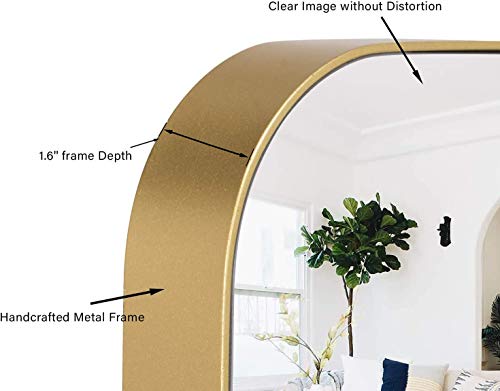 Geloo Rectangle Wall Mounted Mirror - Vanity Bathromm Mirror Decor With Metal Framed Modern Mirror For Bathroom Makeup(Gold) 20'' X 32'' #TOP3