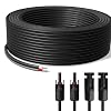 Solar Cable Duplex 11 m Set 4 mm  H1Z2Z2-K - Includes MC4 Plug & Adapter - T V Certified - 1500V 30A - UV & Weather Resistant - for Solar Systems Photovoltaics & Balcony Power Plants