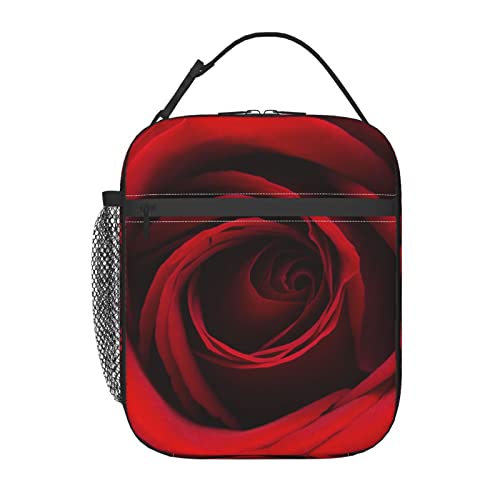 Yetta Yang Cute Red Rose Flower Floral Portable Lunch Bag Insulated Lunch Box Reusable Totes For Women Men Work Picnic Camping #TOP1