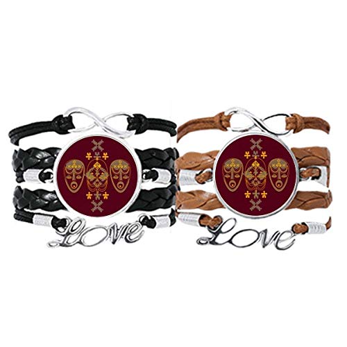Bracelet de religion en cuir rouge et corde DIYthinker