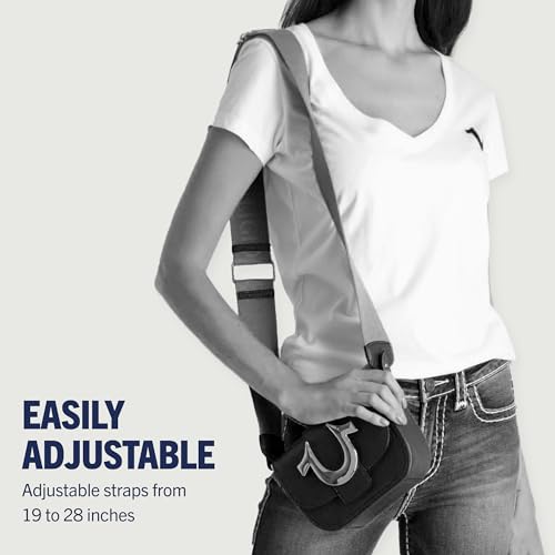 True Religion Women's Crossbody Bag, Mini Flap Adjustable Shoulder Handbag with Horseshoe Logo, Dark Green4