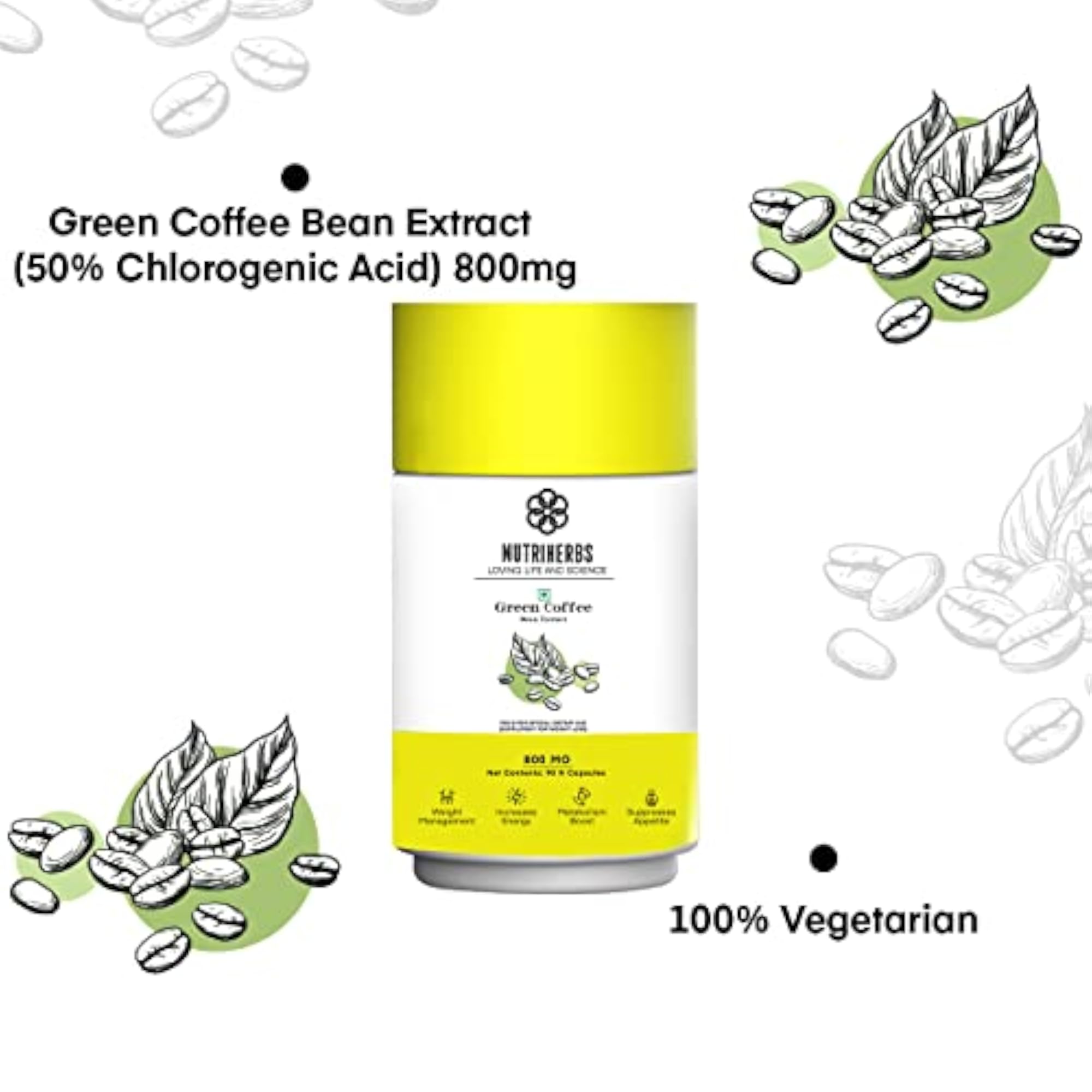 Green Coffee Bean Extract 90 Capsules for Weight Management