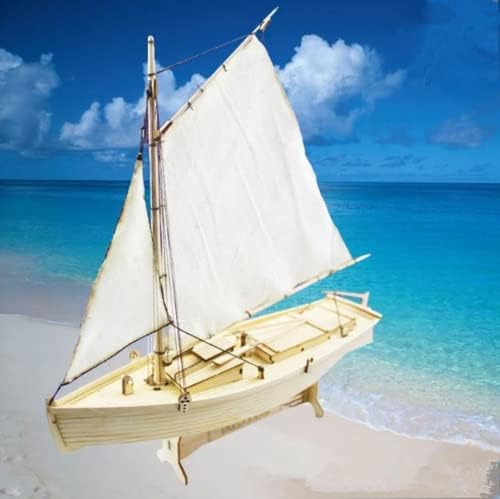 Binwat Scale DIY Hobby Wooden Ship Science Equipmen Assembly Model Boat Kits Sailing Boat Kit Decor Toy Gift(1:200)