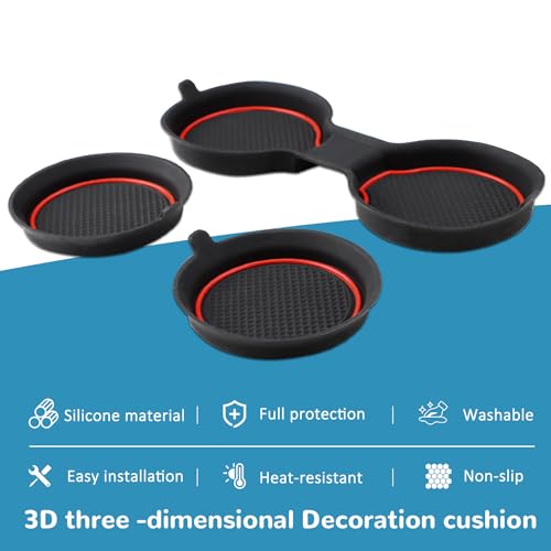 Auovo Insertos 3D Portavasos para Ford Ranger 2019-2023, Silicone, 3 piezas miniatura 7