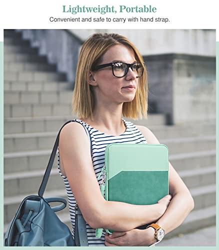 Moko 9-11 Inch Tablet Sleeve Case, Double Pocket Stitching Case Fits Ipad Pro 11 2021, Ipad 9Th 8Th 7Th Gen 10.2, Air 4 10.9/3 10.5, Galaxy Tab S8 11"/Tab A 10.1/S6 Lite Fit Smart Keyboard, Mint Green #TOP6