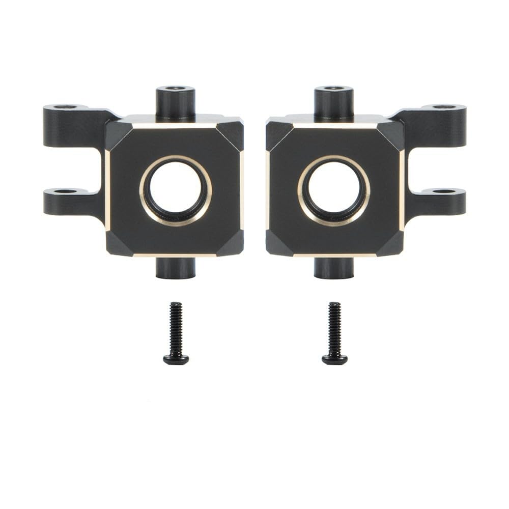 YijiaLink 2-Pack Black Brass Steering Blocks Knuckle Compatible with 1/18 TRX4-M RC Crawler Upgrade Parts