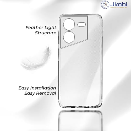Image of Jkobi Back Cover for Tecno Pova 5 Pro 5G (Silicone Clear Shockproof Case with Camera Protection | Soft and Flexible | Transparent)