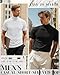 August Alley 3 Pack Men's Turtleneck T Shirts, Short Sleeve Mock Neck Casual Undershirt Summer Slim Fit Basic Pullover Tops(Lake Green, White, Black,Medium)
