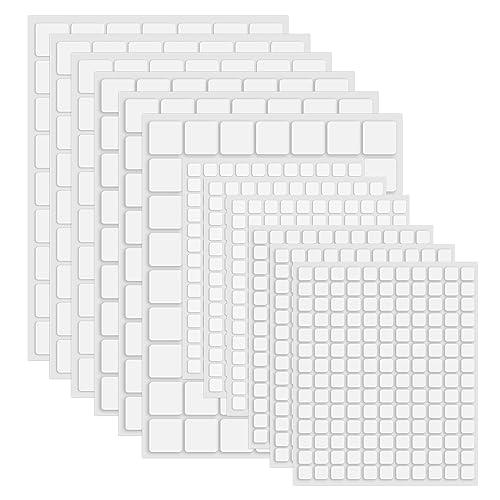 Briartw 12 Sheet/Pack,3D Double Sided Adhesive Foam Squares for Cards Making,White Permanent Sticky Dimensional Adhesives to Create Depth,1mm and 2mm Thickness-Mini and Large Squares