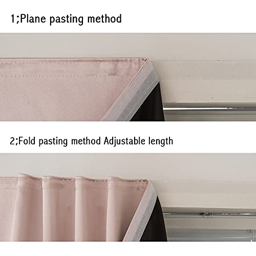 Autohesion Curtains for Windows,Bedroom Blackout Curtains for - Thermal Lnsulated No Drill Curtains Room Darkening Black Small Drapes, JILRON,(1 Panels,59Wx84L inch-Tender Pink) by Jilron - Image 7