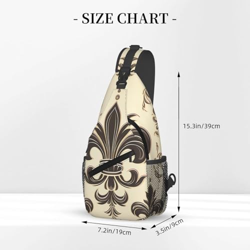Mochila Sling para hombre con diseño Fleur-de-lis y escudo miniatura 4