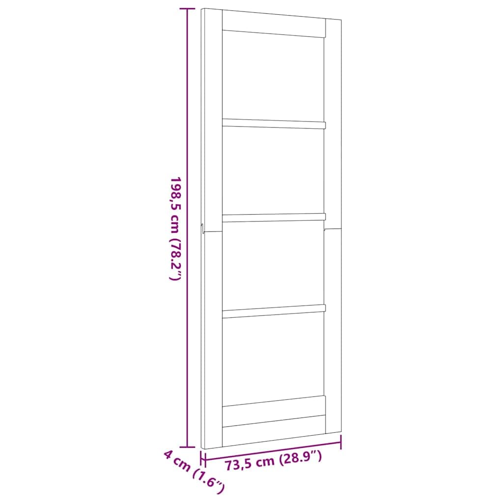 vidaXL Interior Tür ORKDAL Braun 73,5 x 198,5 cm, Elegante Schlafzimmer-Tür, modernes Interieur, robuster Raumteiler, glattes Design für dein Zuhause