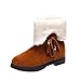Produktbild Winterstiefel Fellknäuel Bowknot Warme kurze Stiefel für Damen Mädchen Plüsch Gefüttert Schneestiefel Schlupfstiefel Schöne Stiefelette Winterschuhe Mode Weihnachtsschleife Damenstiefel reitstiefel
