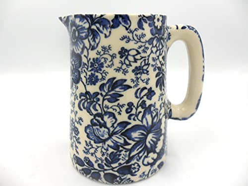 Image of Heron Cross Pottery Inglaze Blue floral Jug