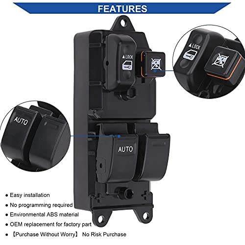 Obaee Master Power Window Switch Driver Side Compatible With Toyota Tundra 2000-2006 / Tacoma 2001-2011 / Sienna 1998-2001 / Solara 1999-2003 / Fj Cruiser 2007-2011 Replaces Oe 84820-08010 84820-08011 #TOP4