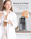 Hot & Iced Coffee Maker with Bold Setting, Single Serve Coffee Maker for K Cup and Grounds, 6-14 Oz Brew Sizes, 50 Oz Removable Water Tank, One Cup Coffee Machine with Reusable Filter, Grey