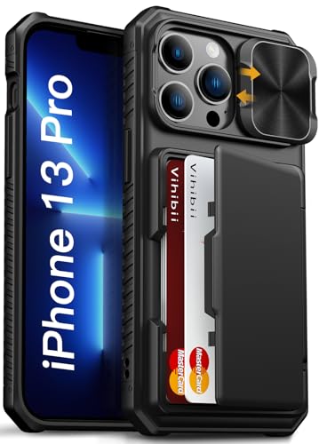 Vihibii for iPhone 13 Pro Case Wallet with Card Holder (4 Cards) Black