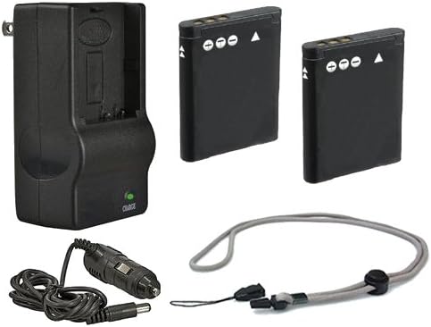 High Capacity Batteries (2 Units) + AC/DC Travel Charger Compatible with Sony Cyber-Shot DSC-RX100 + Krusell Multidapt Neck Strap (Black Finish)