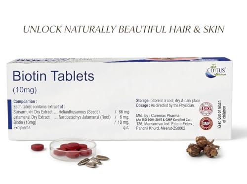 Image of Coitus Biotin Tablets for Hair, Skin & Nails - 1000 mcg Biotin Helps in Hair fall Control | For Men & Women | 30 Tablets