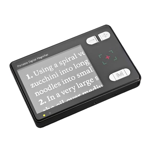 Image of Portable Digital Video Magnifier, 3.5 Inch Handheld Low-Vision Aid with LED Fill-in Light, Support Screen Freeze & TV Output, 2-24X Zoom, 26 Colors Modes