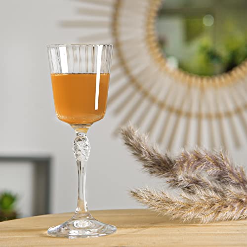 Bormioli Rocco America '20s Liqueur Glasses - Vintage Art Deco Sherry Grappa After Dinner Glasses - 80ml - Clear - Pack of 6 - Image 4