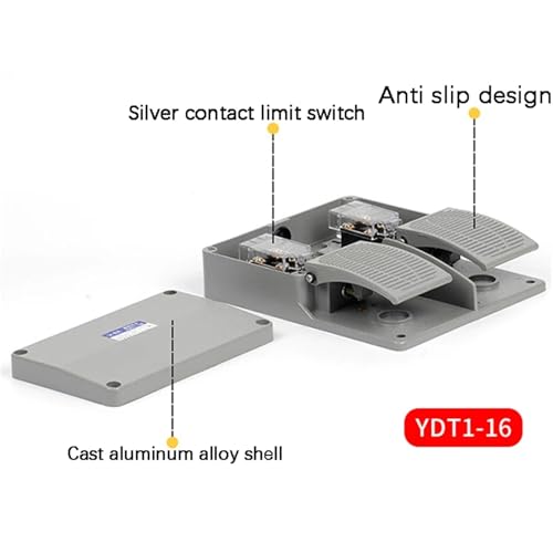 Interrupteur à pédale YDT1-15 10A 380V pour commande industrielle - 5