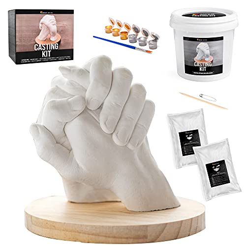 Complete Hand Casting Kit for Couples, DIY Kits for Adults, Casting Kit with Alginate Molding Powder - Wedding and Couple Gift - Hand Mold Kit Couples