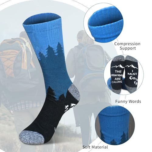 Image of ANOTION Funny Hiking Socks for Men & Women - Moisture Wicking Lightweight Compression Socks,Women Hiking Socks Summer