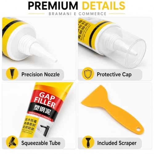 Image of Tiles Gap Filler 150ml| Tile Grout Repair Paste for Floor & Wall | Crack Resistant, Waterproof & Long Lasting | Easy Apply Nozzle Bottle | For Bathroom, Kitchen & Floor Tile Joints (150ml)