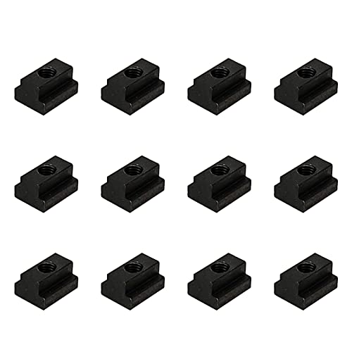 Tsnamay M8 T-Slot Nut,Black Oxide Finish,Grade 8.8,5-16 Threads,Pack of 12