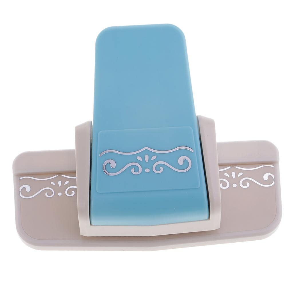 Cute Floral Design Border Punch Paper Punch for Scrapbook DIY Crafts, Edger Punch Tool for Kids and Adults, Alloy Material, 4 Patterns, 12 x 8.6 x 5cm - Blue image 5
