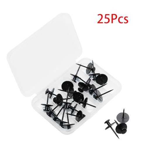 Image of 25 Pcs Black Push Pins, Double Head Nails Decorative Tacks , Sturdy and Track-Less Wall Tacks for Easy Picture Hanging(Star Pattern)