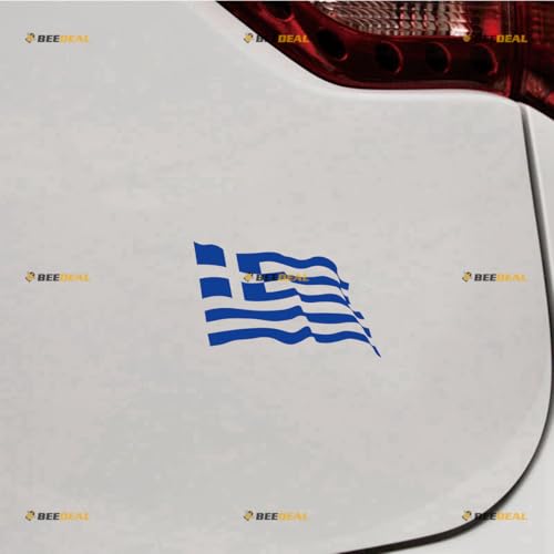 Calcomanía de vinilo con bandera de Grecia - 2 unidades azules de 10,2 cm - para coche, barco, laptop, taza, sin fondo, troquelado 0219a5