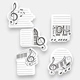 Haftnotizen Musik Design 5er Set, 150 Zettel – Sticky Notes Klavier Tastatur, Noten und Violinschlüssel, je 30 Blatt, selbstklebende Notizblöcke Schule, Büro & Musikunterricht, Geschenk für Musiker